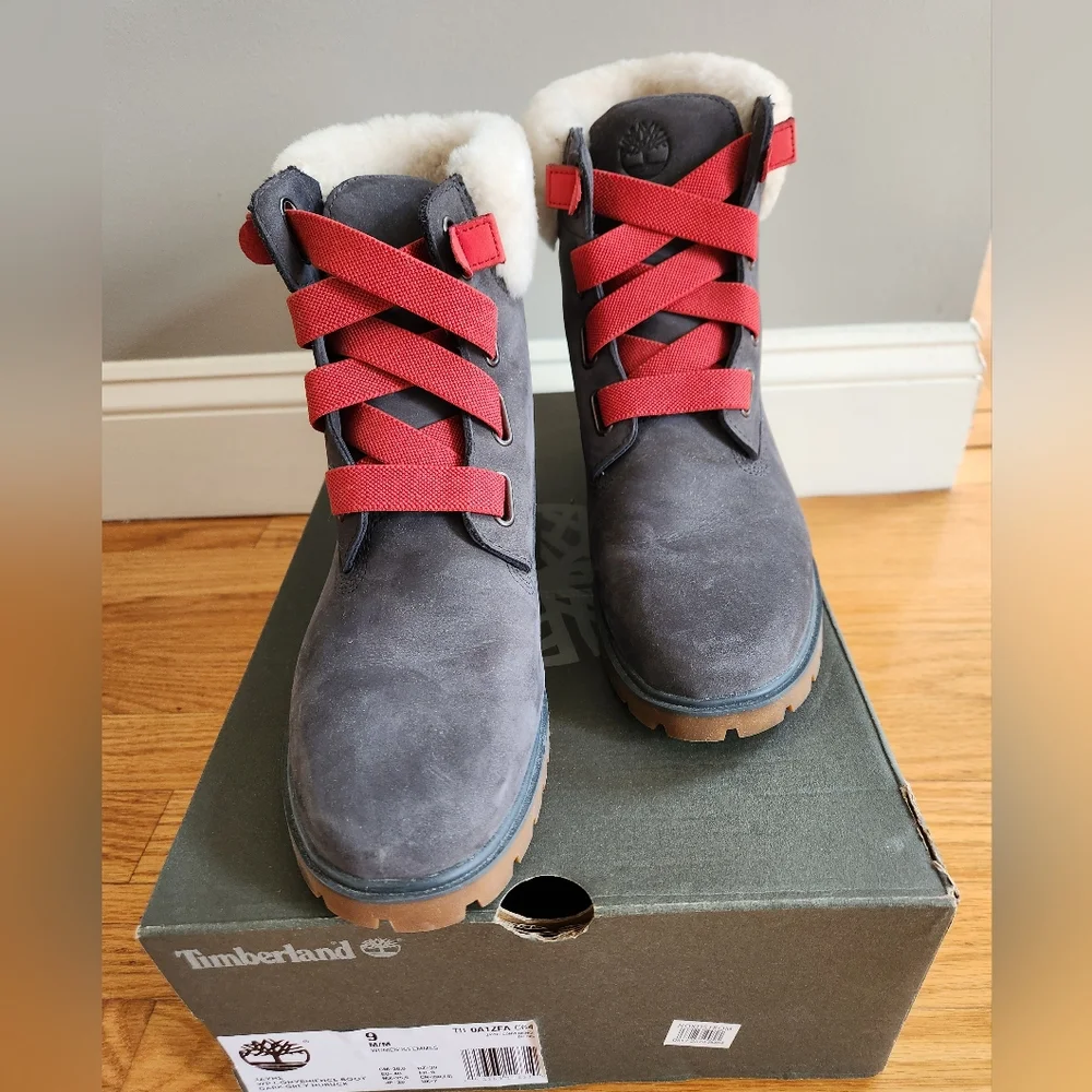 Timberland Women's Jayne Grey Nubuck Boots, Size 9